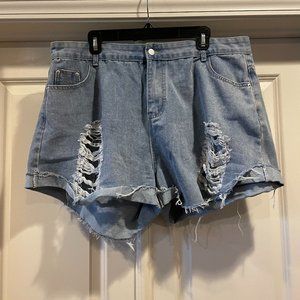 Shein 2XL Ripped Jean Shorts